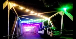Dukung Wisata Kuliner Malam Jembatan Di Kuningan Timur Berhias Lampu Tematik
