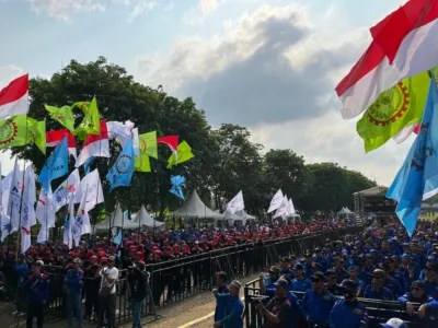 Ribuan Buruh Usai Deklarasi Kebangsaan