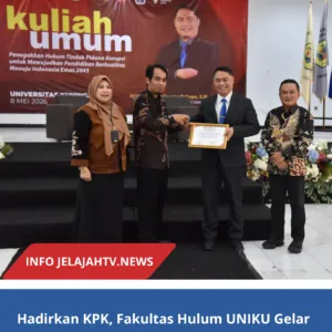 Hadirkan KPK, Fakultas Hulum UNIKU Gelar Kuliah Umum