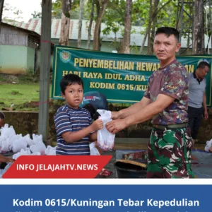 Kodim 0615/Kuningan Tebar Kepedulian di Idul Adha 1447 H, Sembelih 2 Sapi dan 4 Kambing untuk Masyarakat