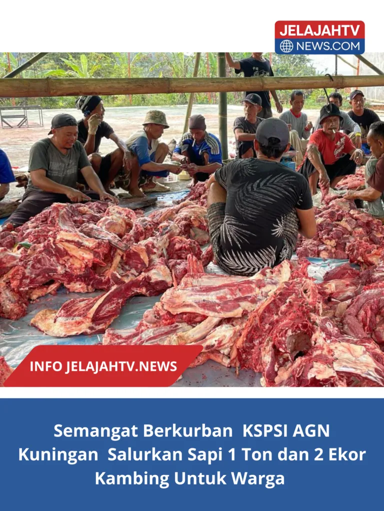 Semangat Berkurban  KSPSI AGN Kuningan  Salurkan Sapi 1 Ton dan 2 Ekor Kambing Untuk Warga