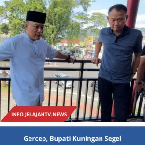 Gercep, Bupati Kuningan Segel  Sementara JPO Merah Kuningan Demi Keselamatan Warga