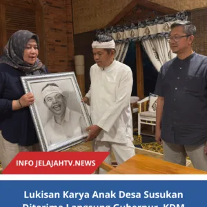 Lukisan Karya Anak Desa Susukan Diterima Langsung Gubernur  KDM Di Lembur Pakuan