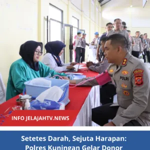 Setetes Darah, Sejuta Harapan: Polres Kuningan Gelar Donor Darah Massal Sambut Hari Bhayangkara ke-80