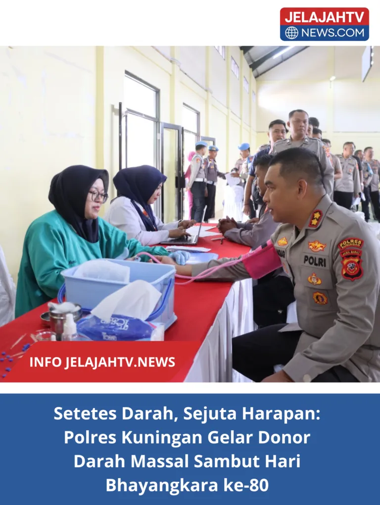 Setetes Darah, Sejuta Harapan: Polres Kuningan Gelar Donor Darah Massal Sambut Hari Bhayangkara ke-80