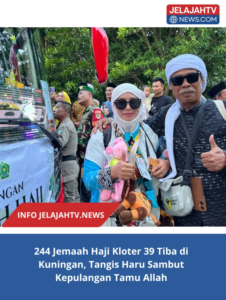 244 Jemaah Haji Kloter 39 Tiba di Kuningan, Tangis Haru Sambut Kepulangan Tamu Allah