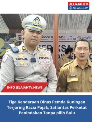 Tiga Kendaraan Dinas Pemda Kuningan Terjaring Razia Pajak, Satlantas Perketat Penindakan Tanpa pilih Bulu