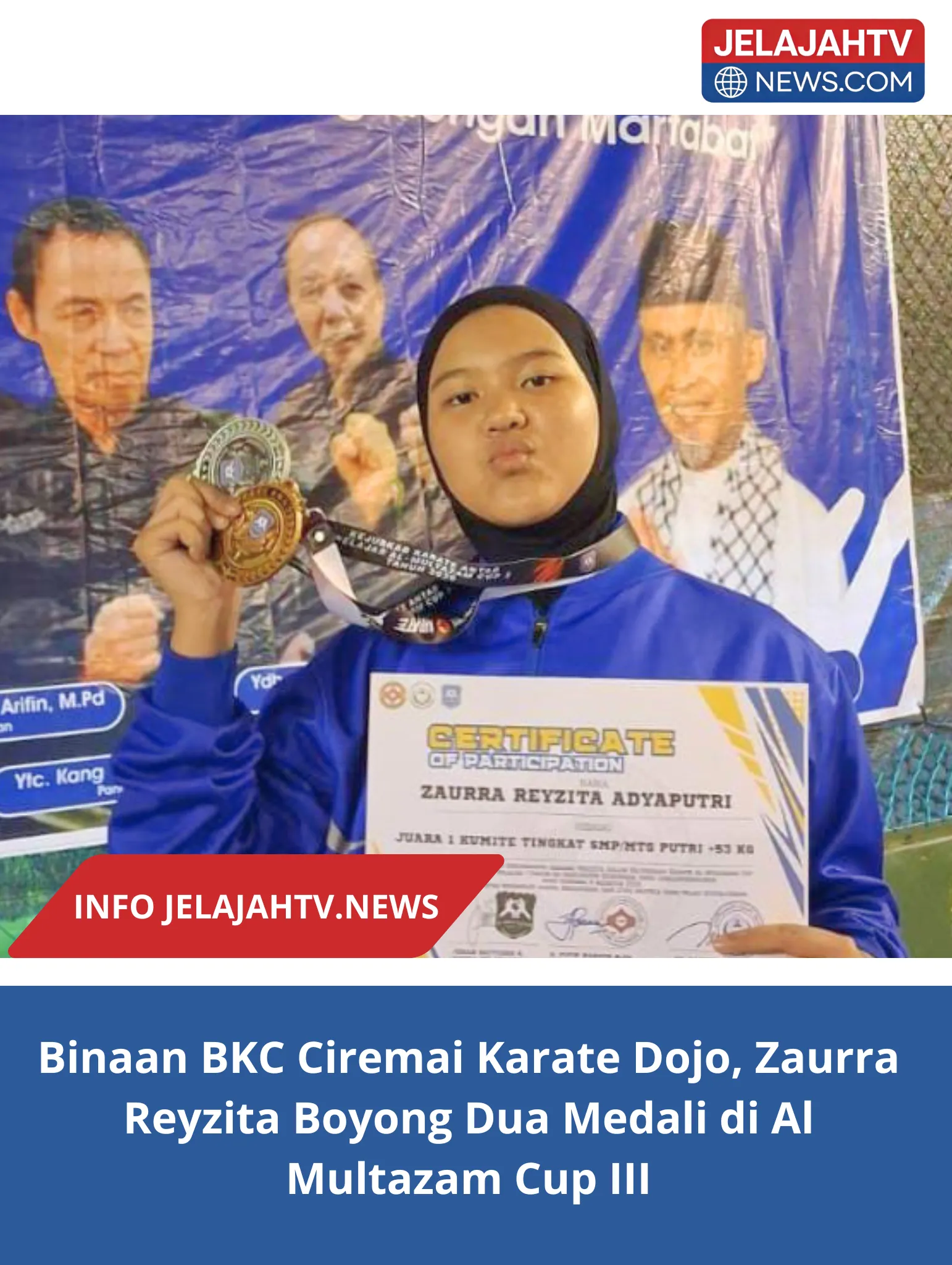 Binaan BKC Ciremai Karate Dojo, Zaurra Reyzita Boyong Dua Medali di Al Multazam Cup III