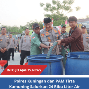 Polres Kuningan dan PAM Tirta Kamuning Salurkan 24 Ribu Liter Air Bersih untuk Warga Terdampak Kekeringan