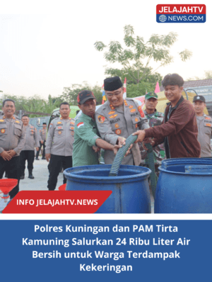 Polres Kuningan dan PAM Tirta Kamuning Salurkan 24 Ribu Liter Air Bersih untuk Warga Terdampak Kekeringan