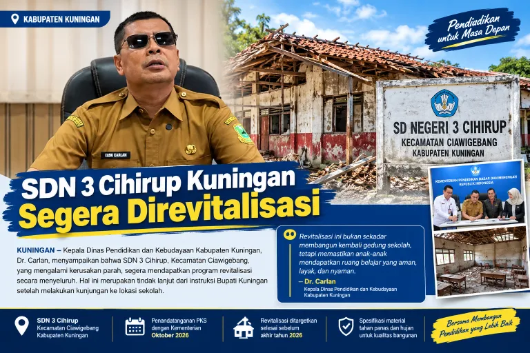 Dr.Carlan Kadisdikbud : SDN 3 Cihirup Kuningan Segera Direvitalisasi