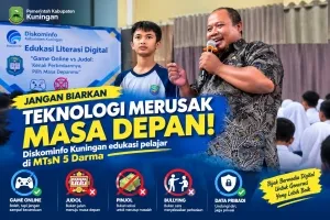 Diskominfo Kuningan Edukasi Pelajar MTsN 5 Darma tentang Bahaya Judol, Pinjol, dan Bullying