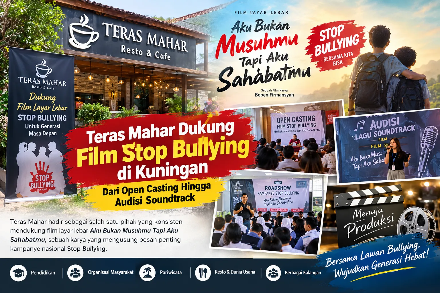 Peduli Masa Depan Anak Bangsa, Teras Mahar Resto Konsisten Dukung Film Stop Bullying